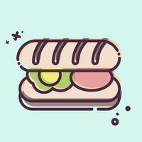 Icon Submarine Roll. related to Breakfast symbol. MBE style. simple design editable. simple illustration vector