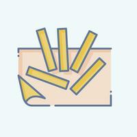 Icon French Fries. related to Breakfast symbol. doodle style. simple design editable. simple illustration vector