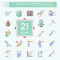 Icon Set Welder Equipment. related to Building Tool symbol. flat style. simple design editable. simple illustration vector