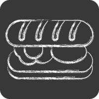 Icon Submarine Roll. related to Breakfast symbol. chalk Style. simple design editable. simple illustration vector