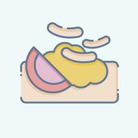 Icon Macaroni. related to Breakfast symbol. doodle style. simple design editable. simple illustration vector