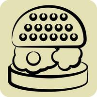 Icon Hamburger. related to Breakfast symbol. hand drawn style. simple design editable. simple illustration vector