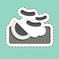 Sticker line cut Macaroni. related to Breakfast symbol. simple design editable. simple illustration vector