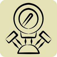Icon Manometer. related to Welder Equipment symbol. hand drawn style. simple design editable. simple illustration vector