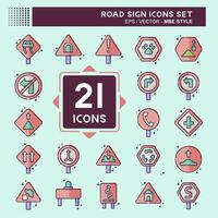 Icon Set Road Sign. related to Education symbol. MBE style. simple design editable. simple illustration vector