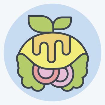 Icon Omelette. related to Breakfast symbol. color mate style. simple design editable. simple illustration vector