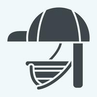 Icon Batting Helmet. related to Baseball symbol. glyph style. simple design editable. simple illustration vector