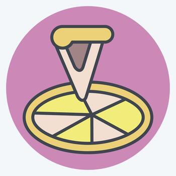 Icon Pizza. related to Breakfast symbol. color mate style. simple design editable. simple illustration vector