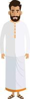 South Indian Character Design White cloth south man vector