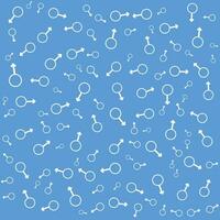 Seamless pattern of male icon background. Vector illustration of prostate cancer background. Mars vector symbol.