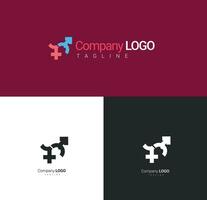 F y metro letra logo concepto con geometri estilo. logo diseño construido desde letra F como símbolo hembra y letra metro como símbolo masculino para amor Fechado . creativo mínimo monocromo monograma logo vector