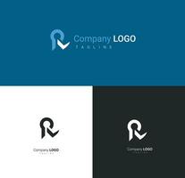 R and V letter logo concept with geometric style. logos are built on meaning Resolute Voice for problem solving. Creative minimal monochrome monogram logo vector