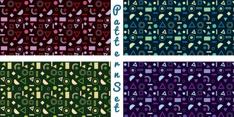 Funny colorful seamless pattern. A creative background in a minimalist style or a trendy design with basic shapes and shapes. A simple background for doodles.