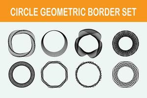 Circle Geometric Border Set vector