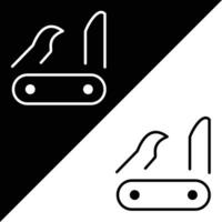 army knife Vector Icon, Outline style icon, from Adventure icons collection, isolated on Black and white Background.