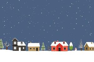 Flat Winter landscape background with snowy vector