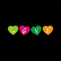 colorful LOVE sign and word vector