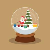 Christmas glass ball holiday ornaments. Snow Globe for winter and Christmas vector