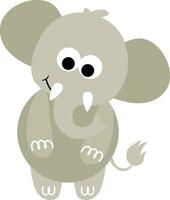 Cute elephant isolated on white vector