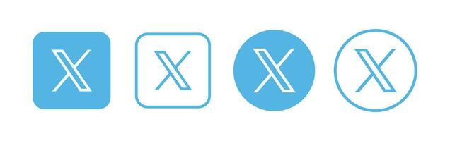 Twitter new logo . Twitter icons. New twitter logo x 2023. x Social Media icon. vector