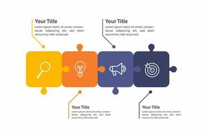 puzzle infographic design with 4 step, graph to describe the steps vector