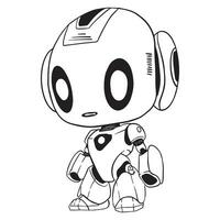 Cute Robot Outline art ,good for graphic resources, printable art, suitable for design resources, logo, template designs, and more. vector