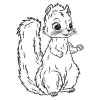 cute squirrel outline art ,good for graphic resources, printable art, suitable for design resources, logo, template designs, and more. vector