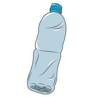 minimalist vector of used mineral bottles