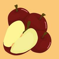 Abundance of Red Apples Vector Illustration