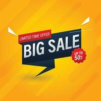 vector big sale banner with background yellow