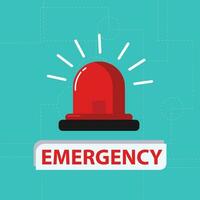 Vector emergency concept with red siren vector design