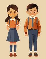 Children school character cartoon flat illustration vector