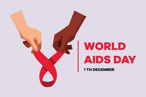 World AIDS Day concept. Aids Awareness icon design for poster, banner, t-shirt. Colored flat vector illustration isolated.