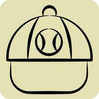 Icon Baseball Cap. related to Baseball symbol. hand drawn style. simple design editable. simple illustration vector