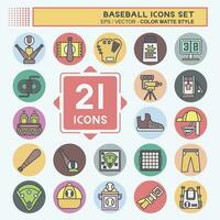 Icon Set Baseball. related to Sport symbol. color mate style. simple design editable. simple illustration vector