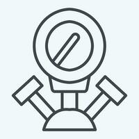 Icon Manometer. related to Welder Equipment symbol. line style. simple design editable. simple illustration vector