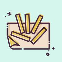 Icon French Fries. related to Breakfast symbol. MBE style. simple design editable. simple illustration vector