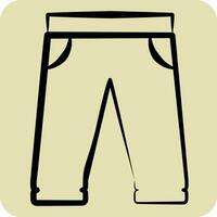 Icon Baseball Pants. related to Baseball symbol. hand drawn style. simple design editable. simple illustration vector