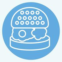 icono hamburguesa. relacionado a desayuno símbolo. azul ojos estilo. sencillo diseño editable. sencillo ilustración vector