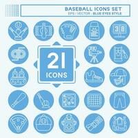 Icon Set Baseball. related to Sport symbol. blue eyes style. simple design editable. simple illustration vector