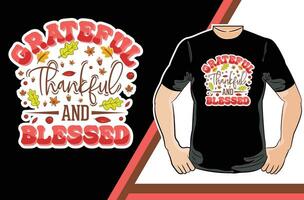 greatful thankful and blessed sticker t-shirt design vector