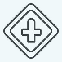 Icon Cross Roads Ahead. related to Road Sign symbol. line style. simple design editable. simple illustration vector