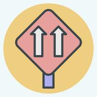 Icon One Way Traffic. related to Road Sign symbol. color mate style. simple design editable. simple illustration vector