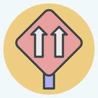 Icon One Way Traffic. related to Road Sign symbol. color mate style. simple design editable. simple illustration vector