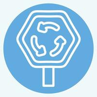 Icon Roundabout. related to Road Sign symbol. blue eyes style. simple design editable. simple illustration vector