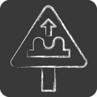 Icon Uneven Road. related to Road Sign symbol. chalk Style. simple design editable. simple illustration vector