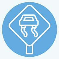 Icon Slippery. related to Road Sign symbol. blue eyes style. simple design editable. simple illustration vector