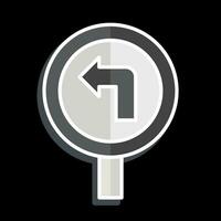 Icon Turn Left Ahead. related to Road Sign symbol. glossy style. simple design editable. simple illustration vector