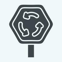 Icon Roundabout. related to Road Sign symbol. glyph style. simple design editable. simple illustration vector