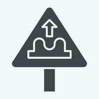 Icon Uneven Road. related to Road Sign symbol. glyph style. simple design editable. simple illustration vector